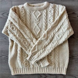 L.L. Bean Women’s Irish Fisherman Sweater Crewneck 100% Wool Small